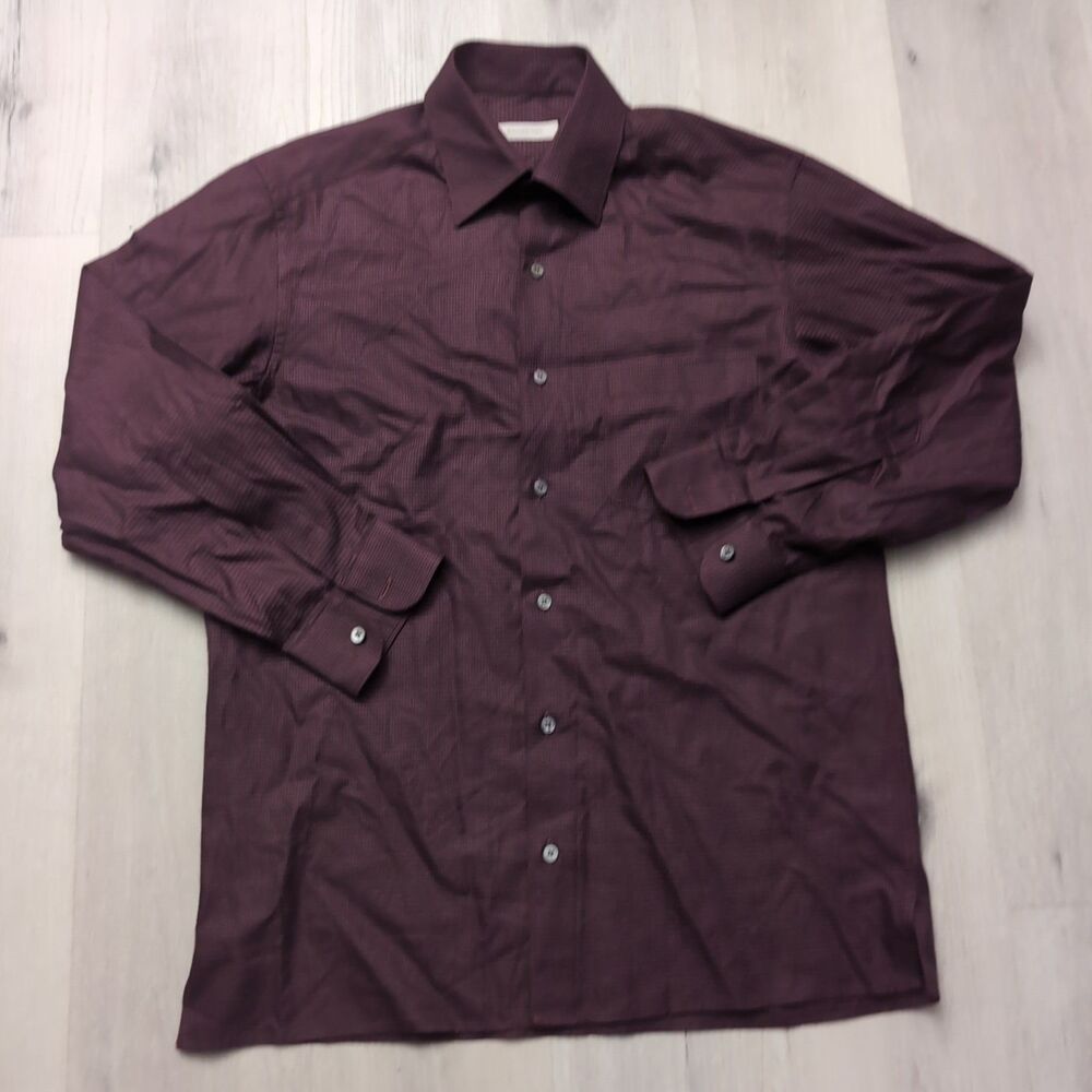 Ermenegildo Zegna Shirt Mens Large Multicolor Button Down Long Sleeve